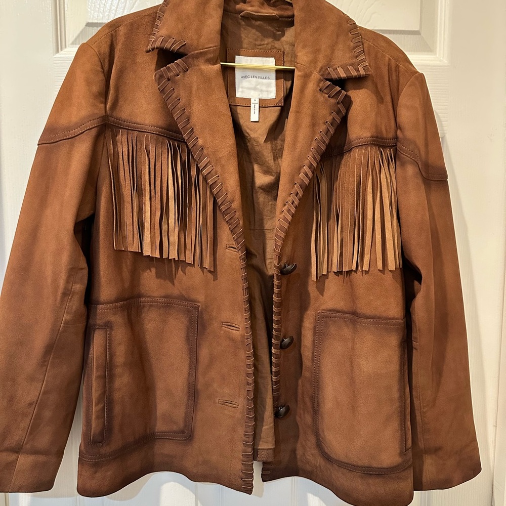 Avec Les Filles GenuineBrown Suede Fringe Jacket